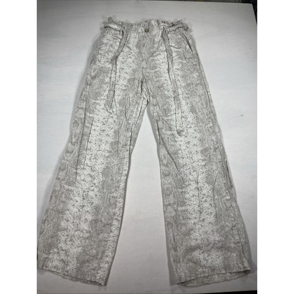 Rewash White Gray Snake Skin Print Linen Rayon Lounge Pants Size Small